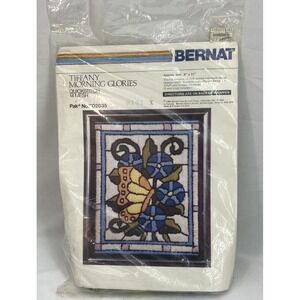 NOS Bernat‎ Quick Stitch Tiffany Morning Glories Needlepoint Crewel 8x11'' VTG